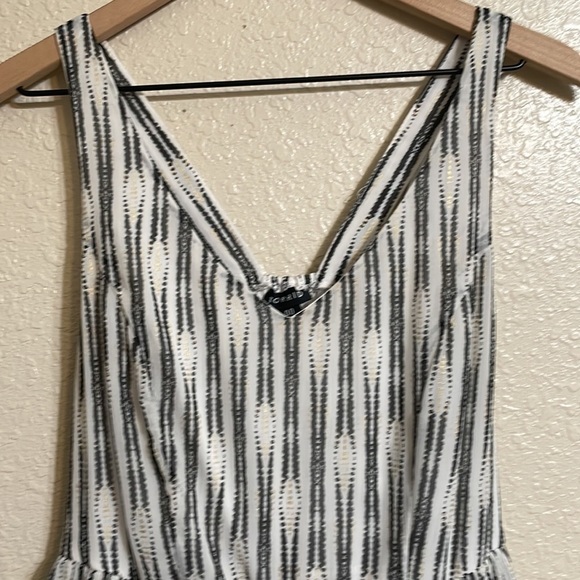 Torrid abstract print chiffon tank dress, gold detail - Picture 3 of 10